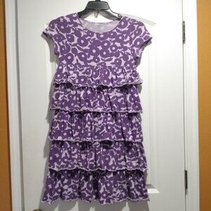 Purple Floral Ruffled Dress